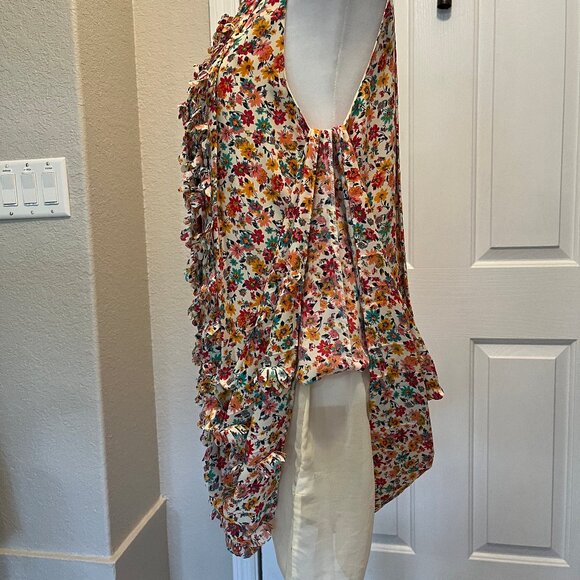 S+B two layer multi color sleeveless floral print dress, size 6 - Picture 5 of 6